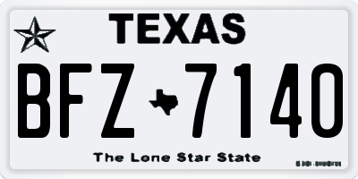 TX license plate BFZ7140