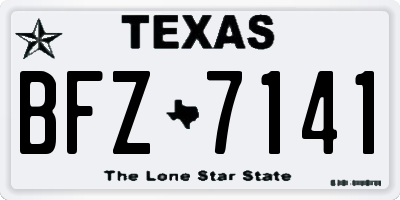 TX license plate BFZ7141