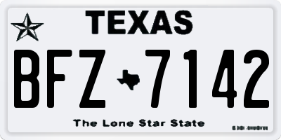 TX license plate BFZ7142