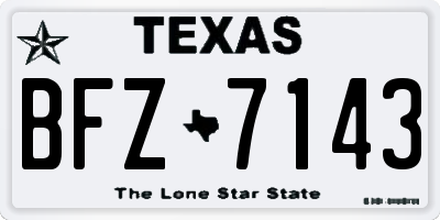 TX license plate BFZ7143