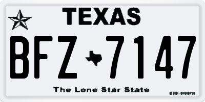 TX license plate BFZ7147