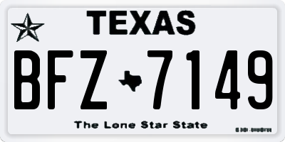 TX license plate BFZ7149