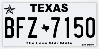 TX license plate BFZ7150
