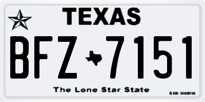 TX license plate BFZ7151