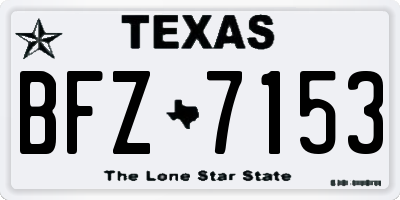 TX license plate BFZ7153
