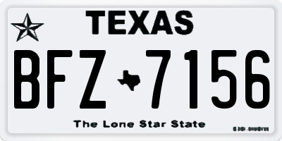 TX license plate BFZ7156