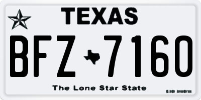 TX license plate BFZ7160