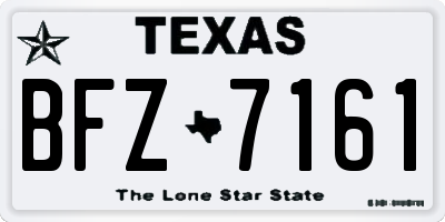 TX license plate BFZ7161