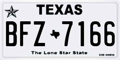 TX license plate BFZ7166