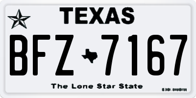 TX license plate BFZ7167