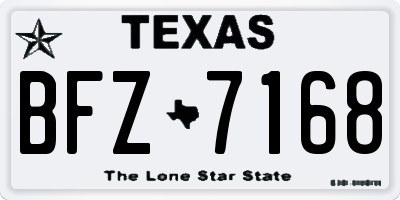 TX license plate BFZ7168