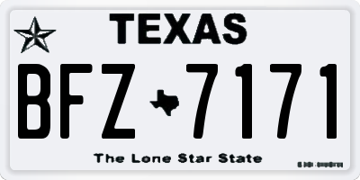 TX license plate BFZ7171