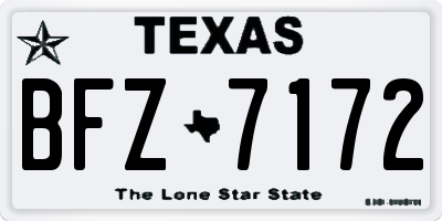 TX license plate BFZ7172