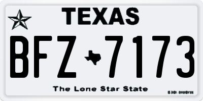 TX license plate BFZ7173
