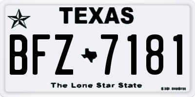 TX license plate BFZ7181