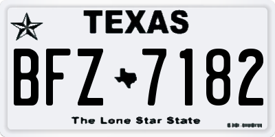 TX license plate BFZ7182