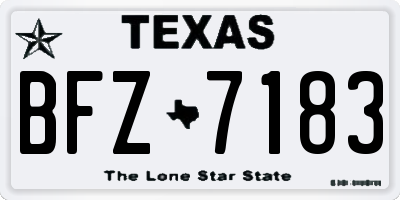 TX license plate BFZ7183