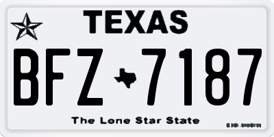 TX license plate BFZ7187