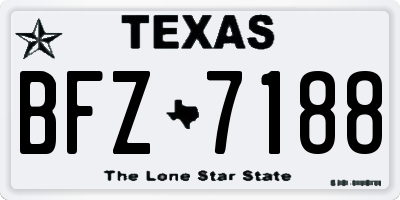 TX license plate BFZ7188