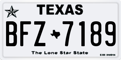 TX license plate BFZ7189