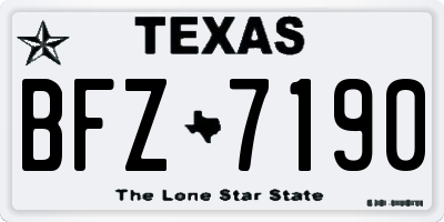 TX license plate BFZ7190