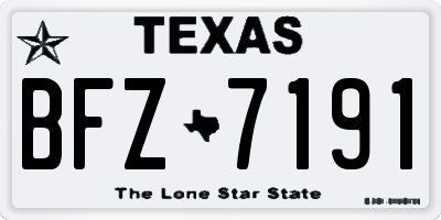 TX license plate BFZ7191