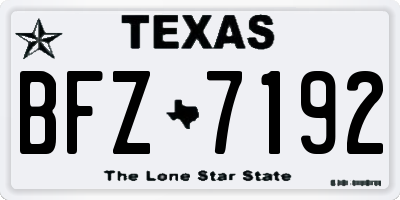 TX license plate BFZ7192