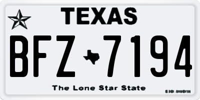 TX license plate BFZ7194