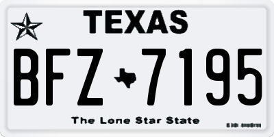 TX license plate BFZ7195