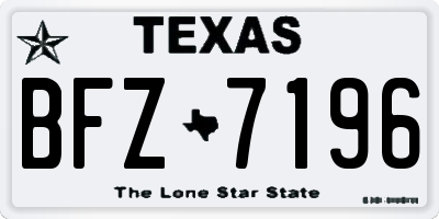 TX license plate BFZ7196