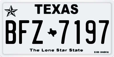 TX license plate BFZ7197