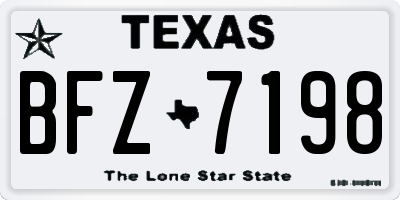 TX license plate BFZ7198