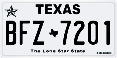 TX license plate BFZ7201