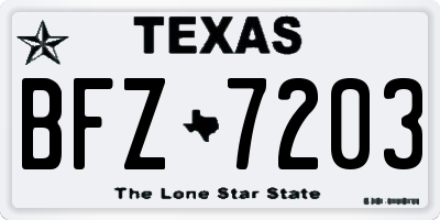 TX license plate BFZ7203