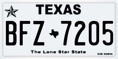 TX license plate BFZ7205