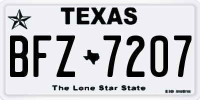 TX license plate BFZ7207
