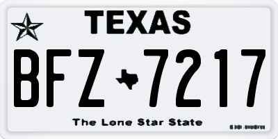 TX license plate BFZ7217