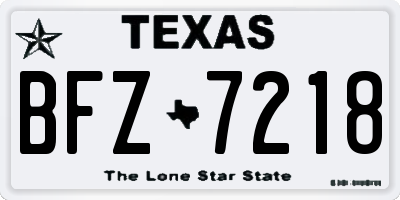 TX license plate BFZ7218