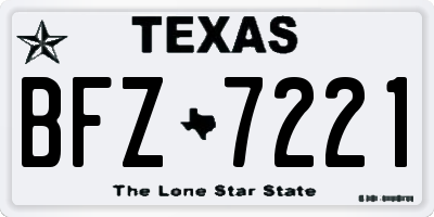 TX license plate BFZ7221
