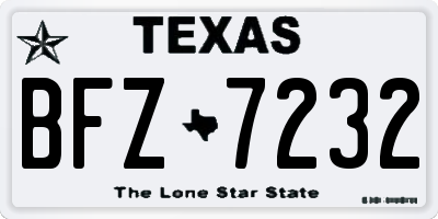 TX license plate BFZ7232