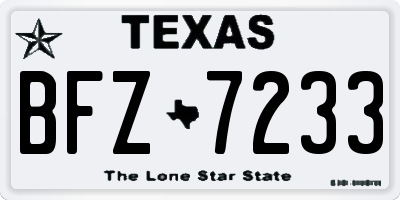 TX license plate BFZ7233