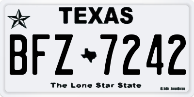 TX license plate BFZ7242