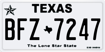 TX license plate BFZ7247