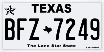 TX license plate BFZ7249