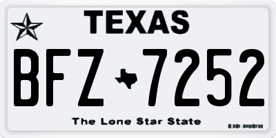 TX license plate BFZ7252