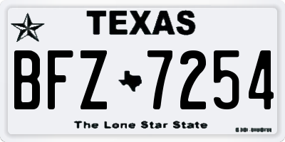 TX license plate BFZ7254