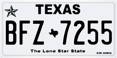 TX license plate BFZ7255