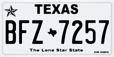 TX license plate BFZ7257