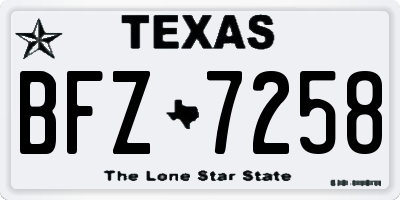 TX license plate BFZ7258