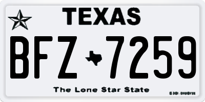 TX license plate BFZ7259